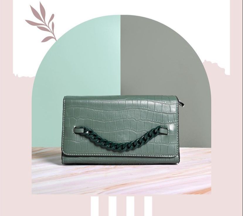 Faux Crocodile Leather Bag (dark green)